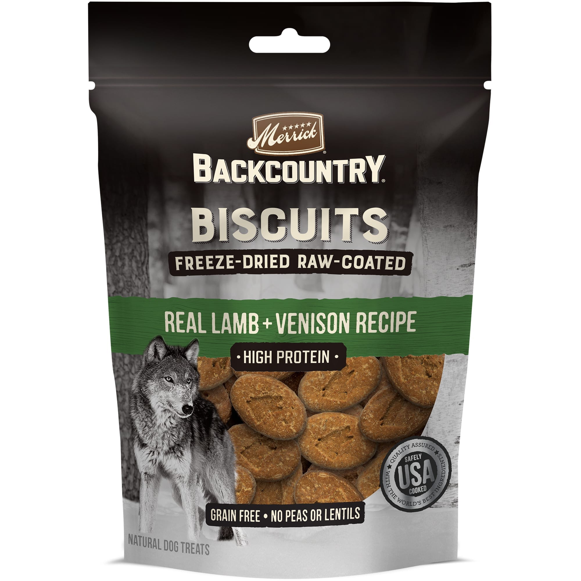 Merrick Treats Freeze-Dried Raw Coated Biscuits Lamb & Venison Recipe Dog Treats - 10 oz Bag  