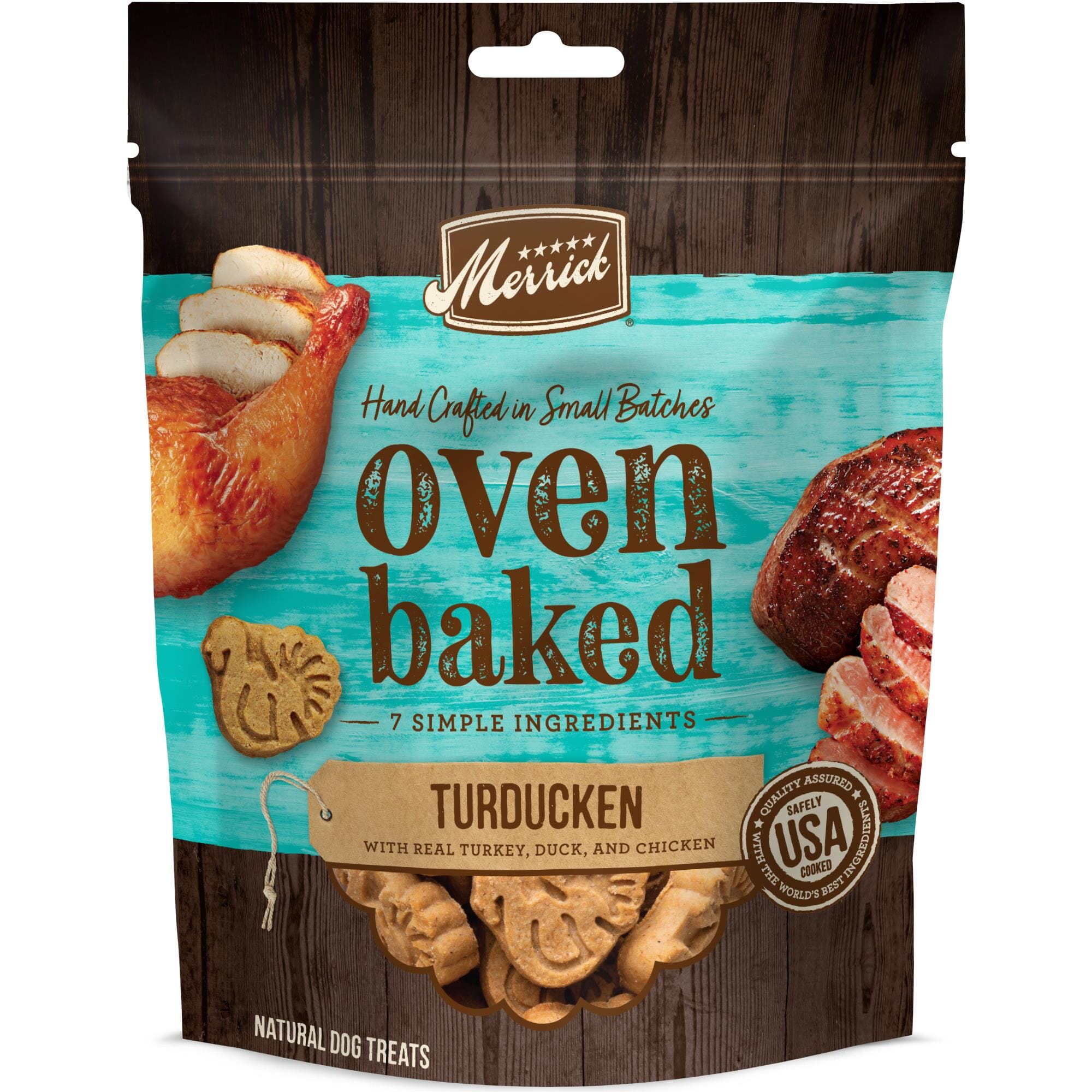 Merrick Treats Oven Baked Turducken with Real Turkey Duck and Chicken Baked Dog Treats - 11 oz  