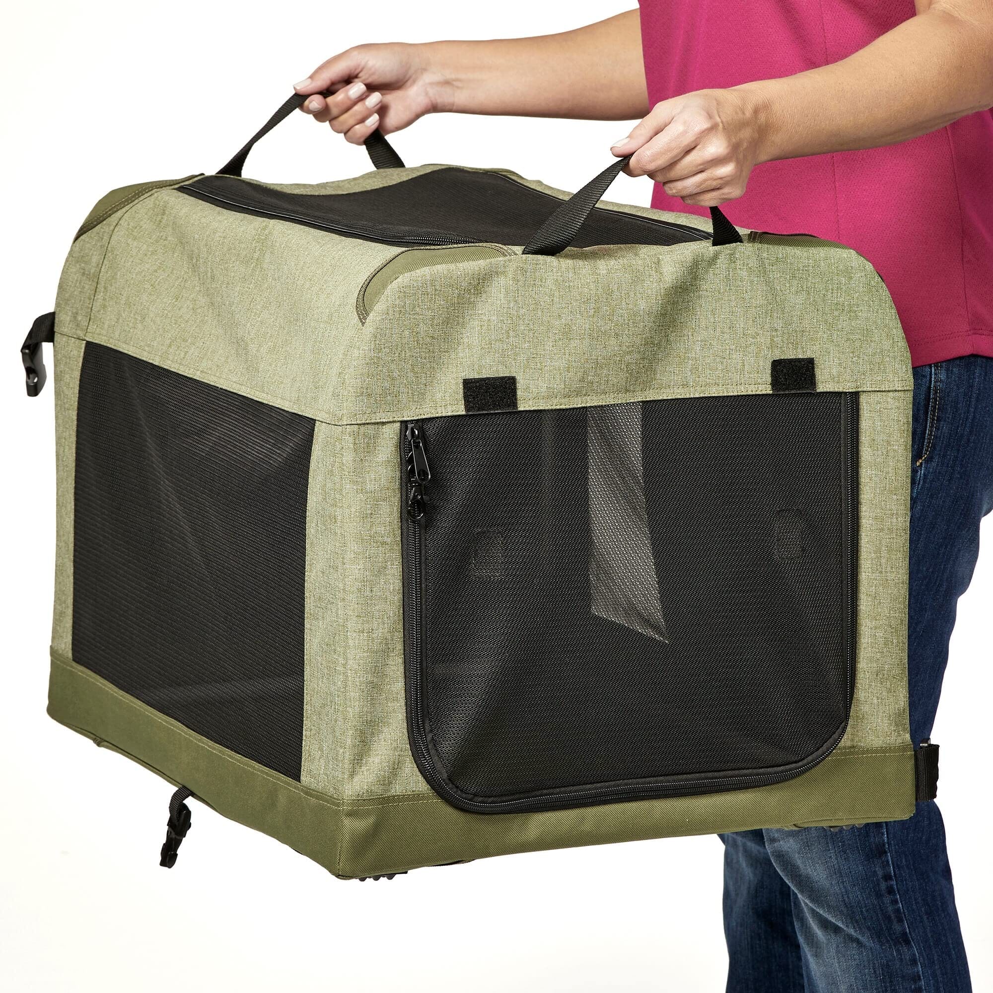 Midwest Canine Camper Pop-Up Tent Soft Folding Dog Crate - Green - 42