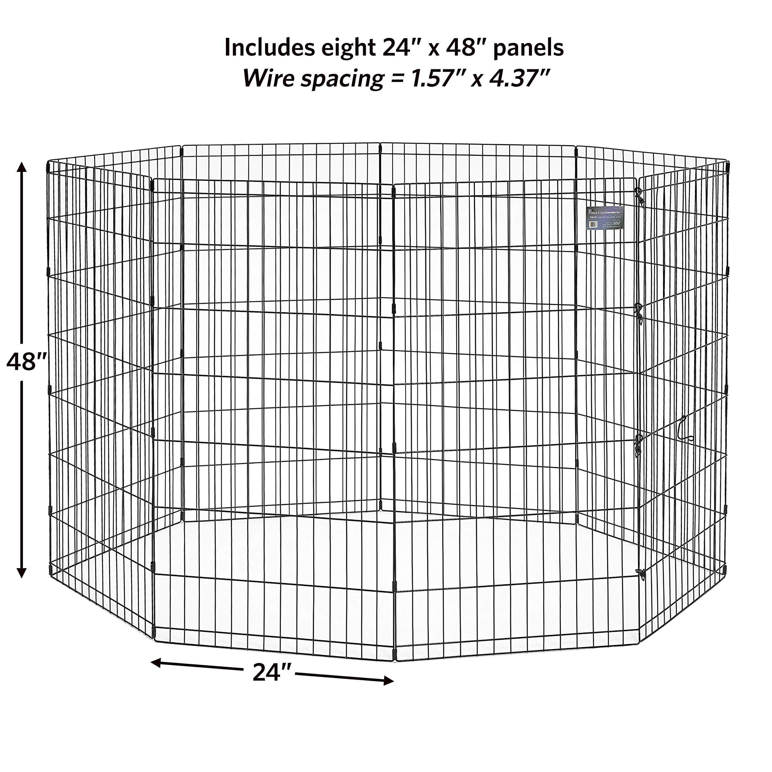Midwest Contour Metal Exercise Pen for Dogs with Door - Black - 48