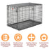 Midwest Contour Metal Folding Double Door Dog Crate - 48" X 30" X 33" Inches  