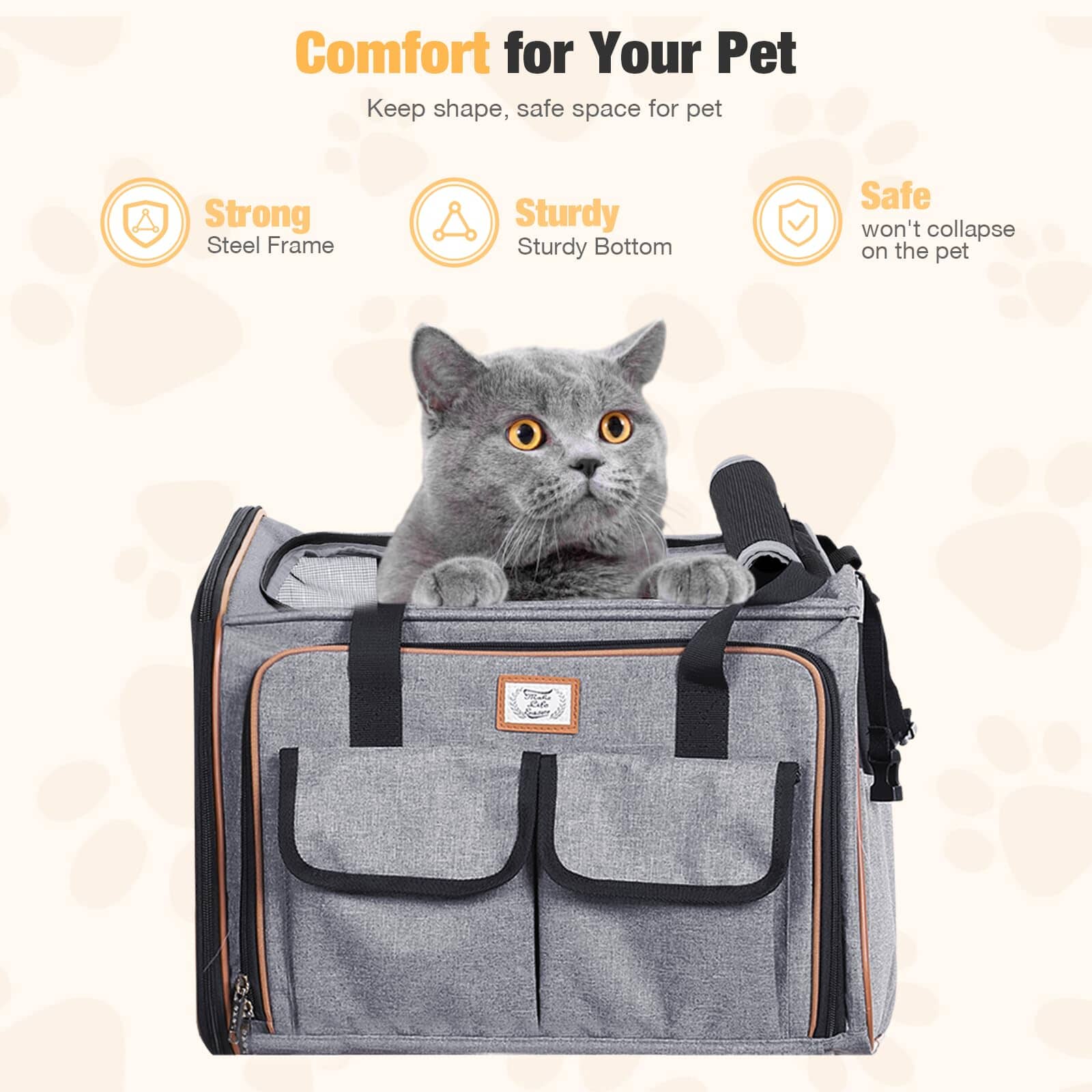 Midwest Duffy Expandable Travel Pet Carrier - Blue - Large - 19.1