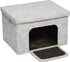 Midwest Homes Curious Cube Collapsible Rectangular Cottage Cat House Condo and Furniture Hideout - Silver - L:17 X W:13 X H:10.7 Inch Default Title