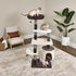 Midwest Homes Feline Beaumont 5-Level Cat Tree Furniture - Mocha/Cream - Large - L:24.4 X W:34.2 X H:59 Inch