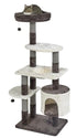 Midwest Homes Feline Beaumont 5-Level Cat Tree Furniture - Mocha/Cream - Large - L:24.4 X W:34.2 X H:59 Inch