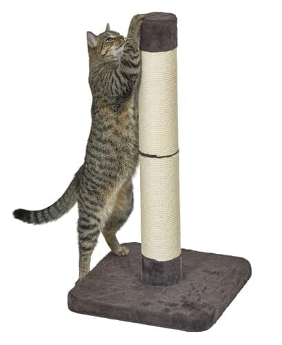 Midwest Homes Feline Nuvo Cat Scratching Furniture Post - Medium - Mocha/Cream - L:17 X W:17 X H:31 Inch