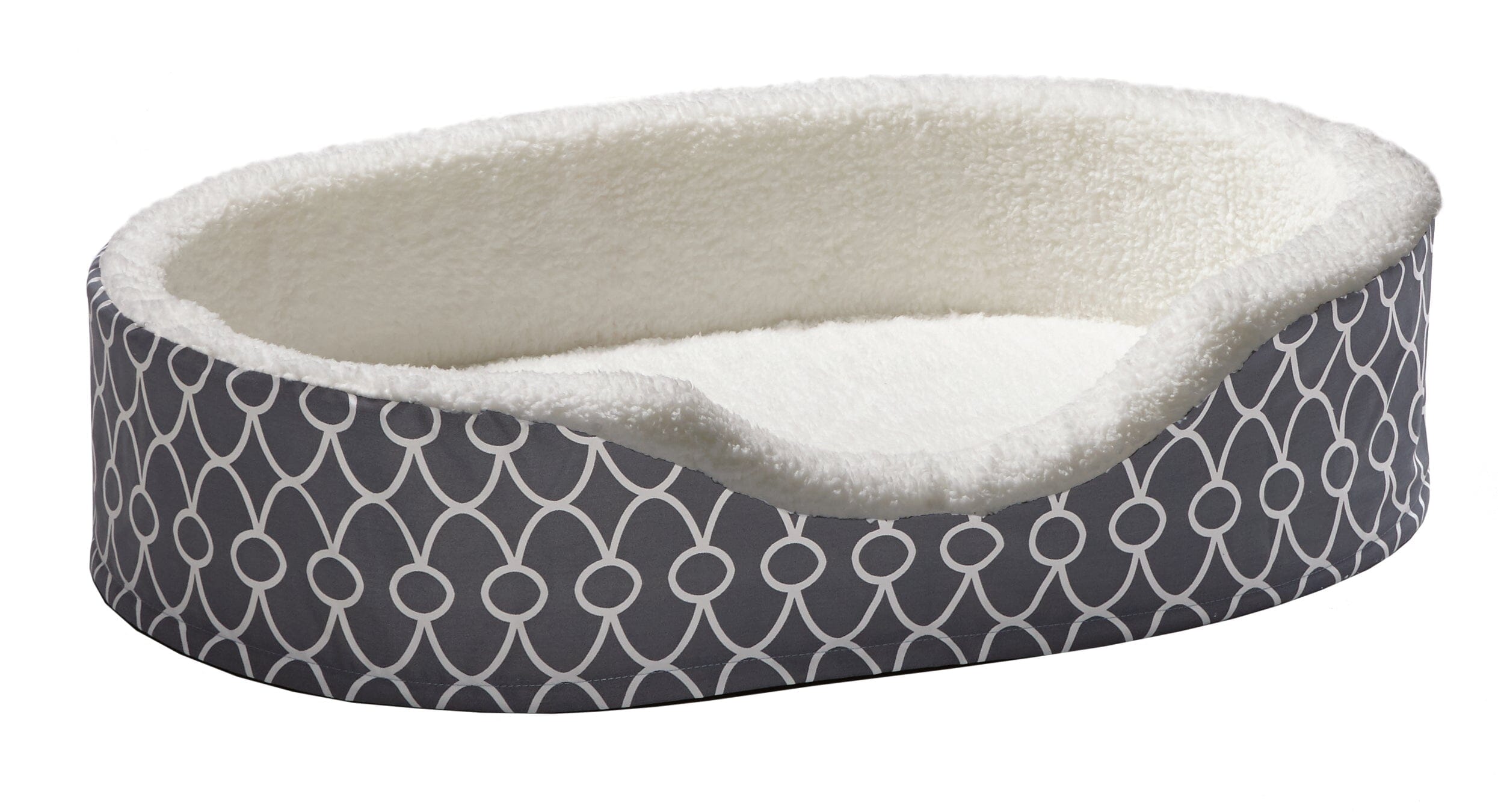 Midwest Homes Orthopedic Nest Egg Oval Dog Bed with Teflon Fabric Protector - Gray LG - L:35.3 X W:25.8 X H:8.3 In