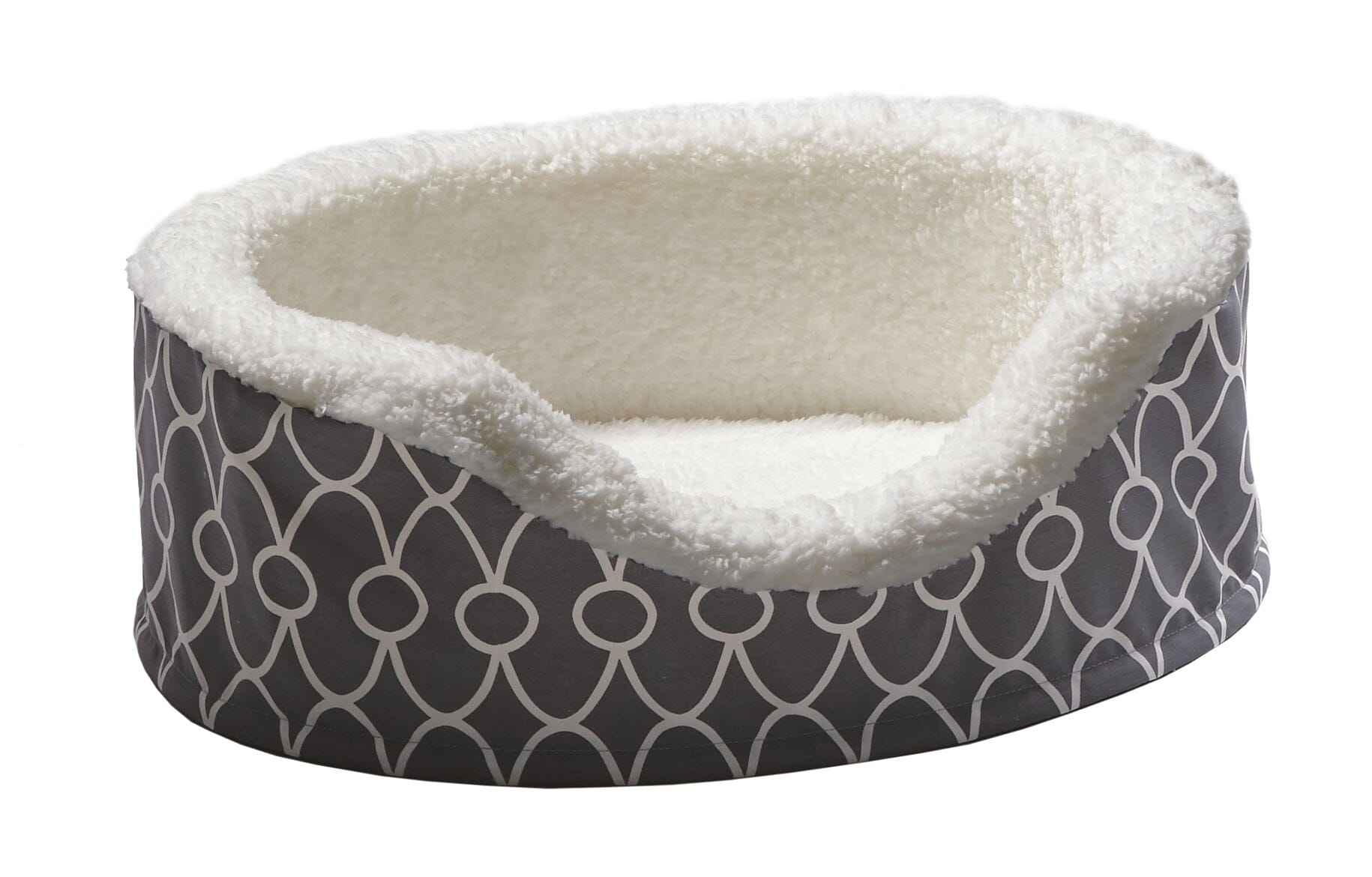 Midwest Homes Orthopedic Nest Egg Oval Dog Bed with Teflon Fabric Protector - Gray XS - L:17.8 X W:14.8 X H:5.8 In