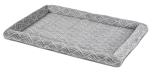 Midwest Homes Quite Time Deluxe Hudson Oval Sherpa Foam Dog Bed Gray XS - L:20.2 X W:16 X H:7.2 In