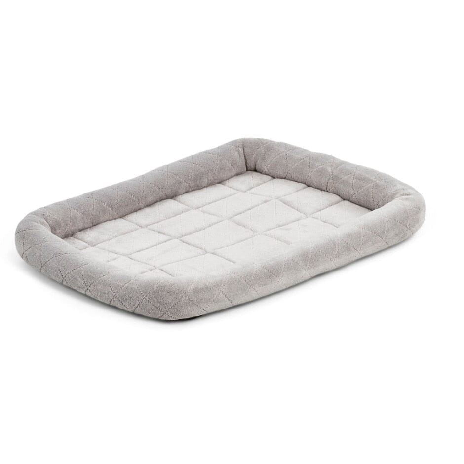 Midwest Homes Quite Time Deluxe Rectangular Diamond Stitch Bolster Dog Bed or Crate Mat - Gray 22 Inch