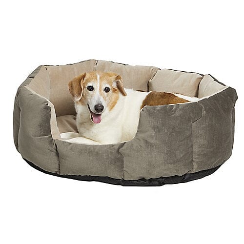 Midwest Homes Quite Time Deluxe Rounded Nesting Dog Bed Gray/Tan Small