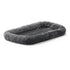 Midwest Homes Quite Time Fleece Machine Washable Rectangular Bolster Pet Bed or Crate Mat Gray XS - L:22 X W:13 In