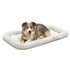 Midwest Homes Quite Time Fleece Machine Washable Rectangular Bolster Pet Bed or Crate Mat White XL - L:42 X W:26 In