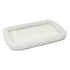 Midwest Homes Quite Time Fleece Machine Washable Rectangular Bolster Pet Bed or Crate Mat White SM - L:24 X W:18 In