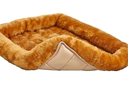 Midwest Homes Quite Time Fleece Machine Washable Rectangular Bolster Pet Bed or Crate Mat