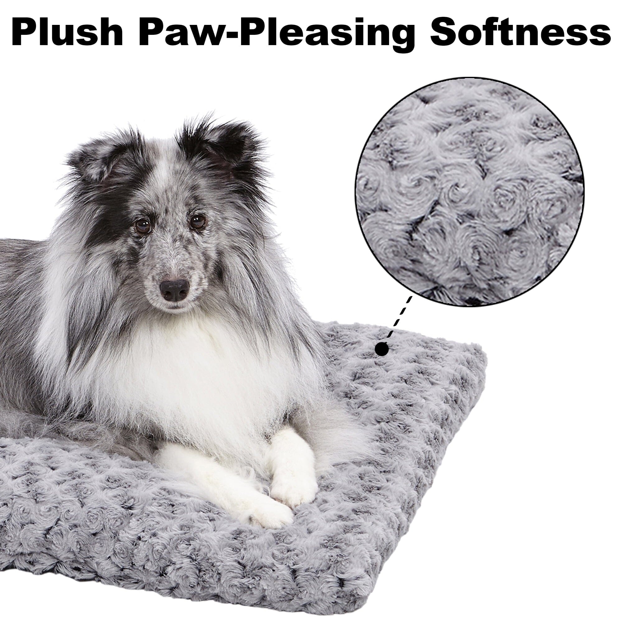 Midwest Homes Quite Time Ombre Swirl Rectangular Raised Dog Bed or Crate Mat - Charcoal Gray - L:24 X W:18 Inch