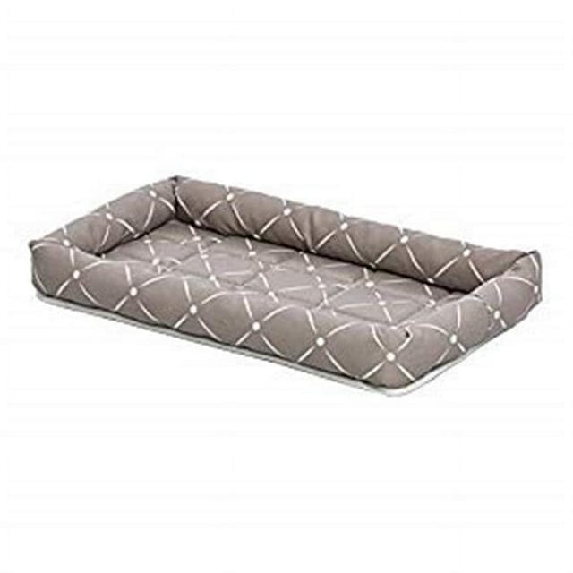 Midwest Homes Quite Time Rectangular Ashton Bolster Dog Bed or Crate Mat - Mushroom - L:22 X W:11.5 X H:2 Inch Mushroom L:22 X W:11.5 X H:2 In
