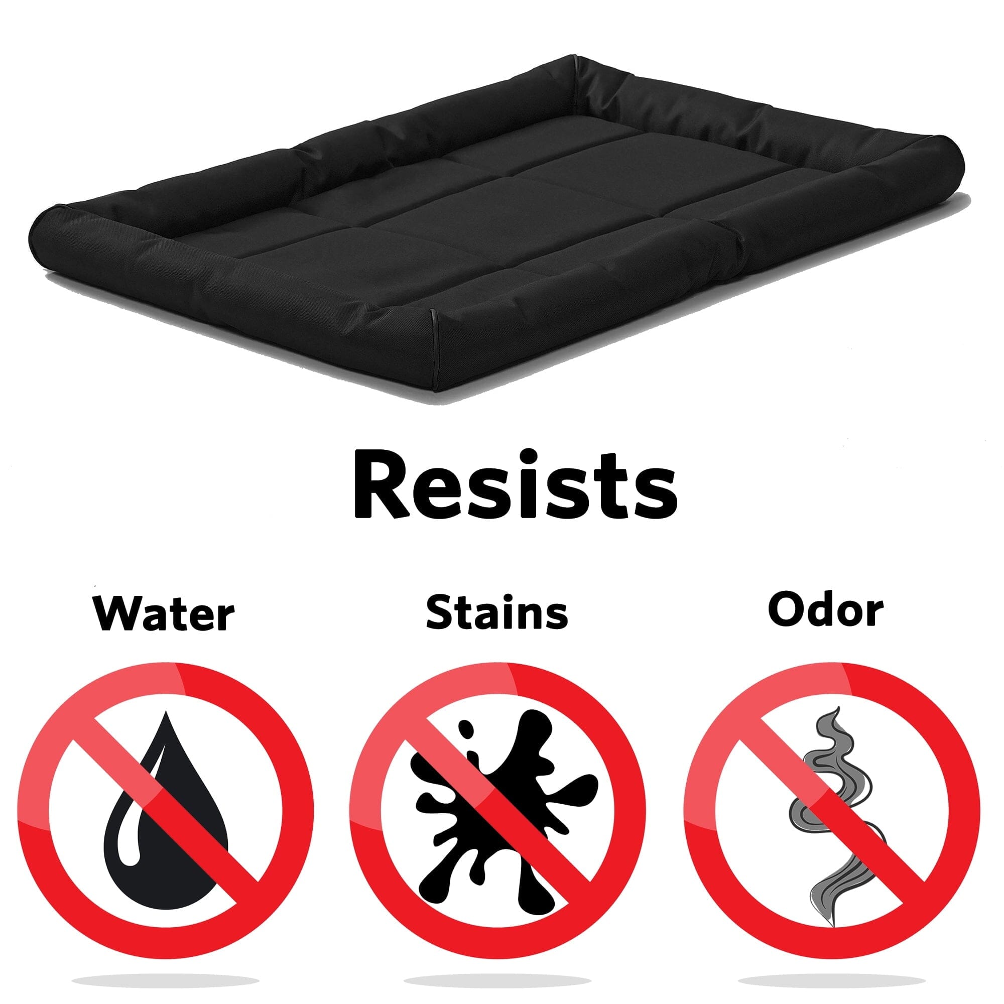 Midwest Homes Ultra-Rugged Max Water Repellent Pet Bed or Crate Mat - Black