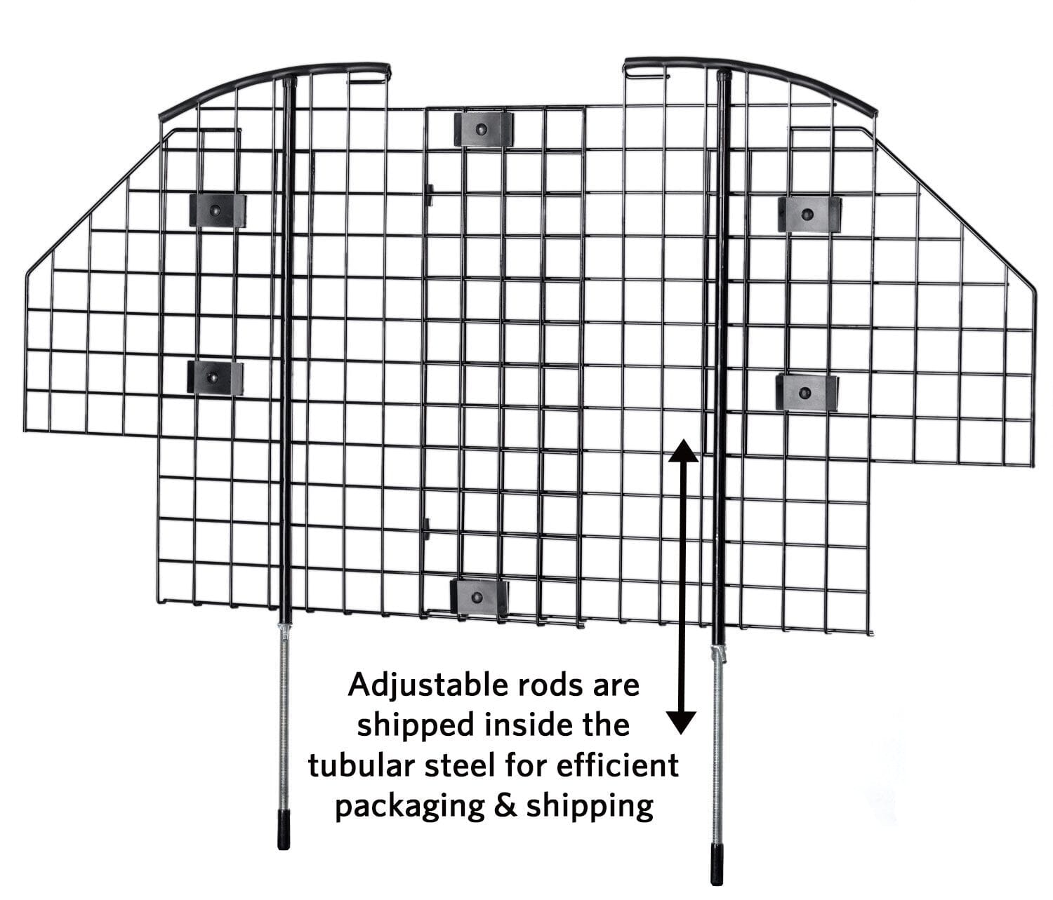 Midwest Universal Adjustable Wired Mesh Metal Safety Car Barrier - Height: 31-50" X Width: 31-70" Inches  
