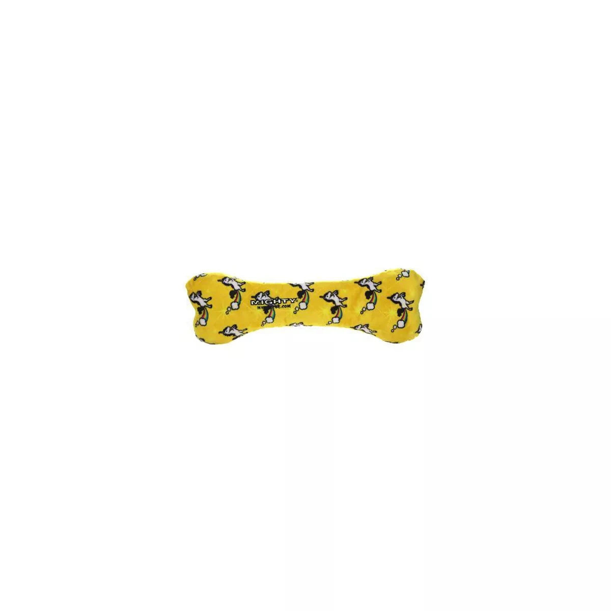 Mighty Bone Fleece Unicorn Fleece No-Stuffing Squeak and Plush Dog Toy - Yellow