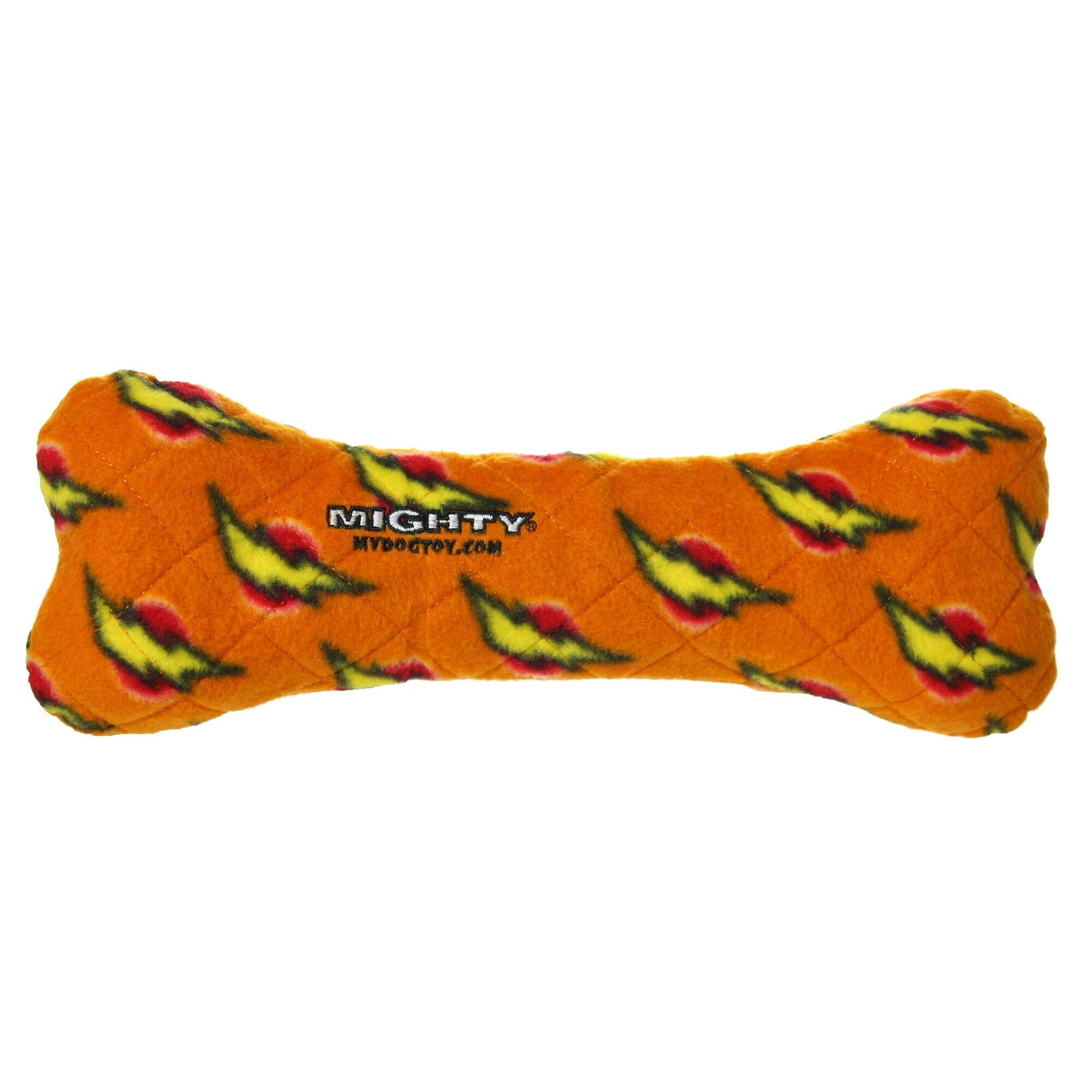 Mighty Bone Orange Lightening Squeak and Plush Dog Toy - Orange Default Title