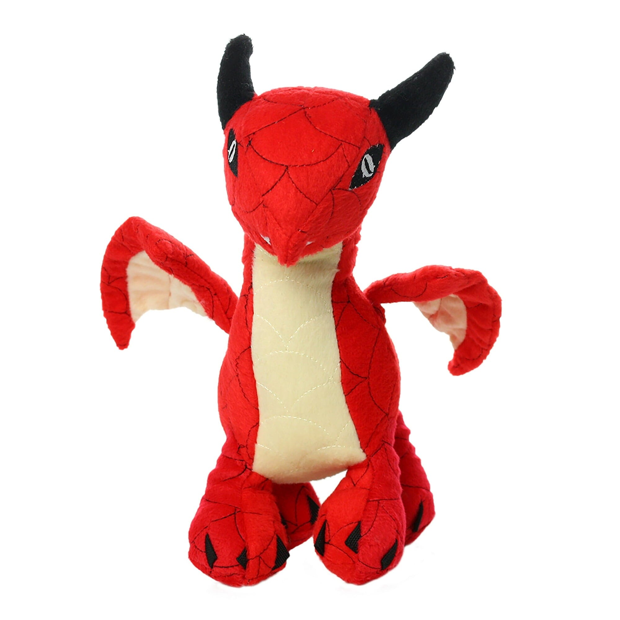 Mighty Red Dragon Durable Squeak and Plush Floating Dog Toy  - Red