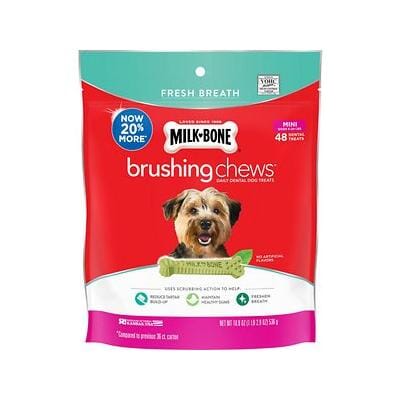 Milk-Bone Original Bone Brushing Chews Fresh Mint Flavored Dental Dog Treats - Mini - 18.9 Oz - 48 Count Default Title