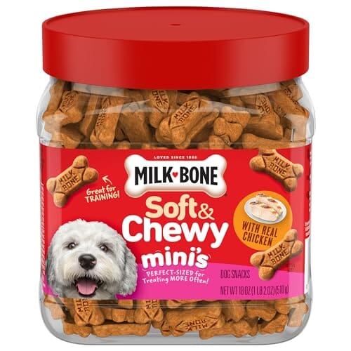 Milk-Bone Real Chicken Flavored Bone Soft and Chewy Dog Treats - Mini 18 Oz - Case of 2
