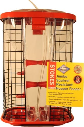 More Birds Squirrel Resistant Hopper Haven Wild Bird Feeder - Red - 9.4 Lbs Cap