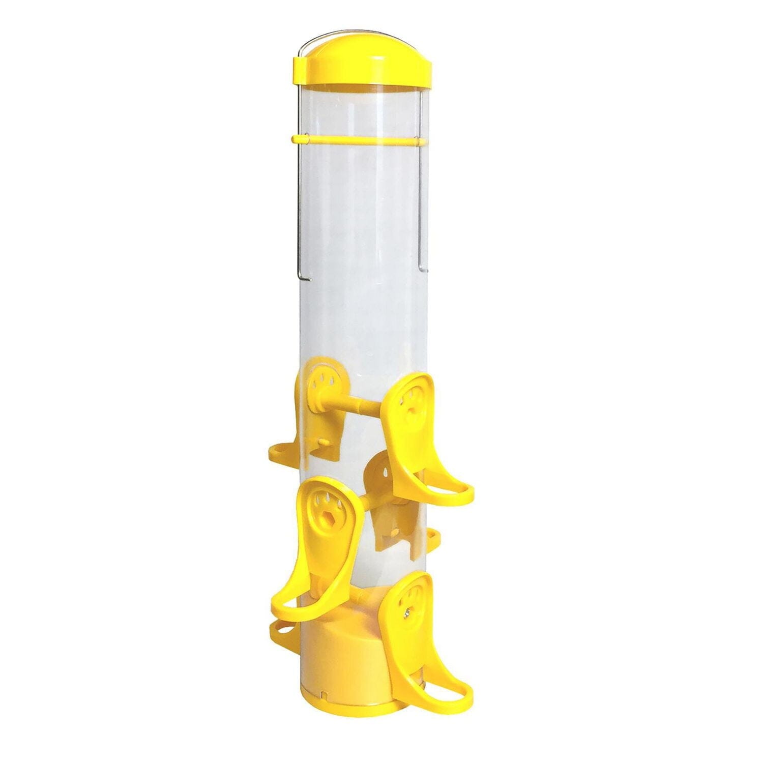 More Birds Tube Thistle Tubed Wild Bird Feeder - Yellow - 1.3 Lbs Cap