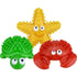 Multipet Deep Sea Teether Turtle Dental Textured Squeak and Rubber Dog Toy - 6" Inches