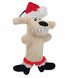 Multipet Holiday Loofa Santa Hat Squeak and Plush Dog Toy - 6 Inch Default Title