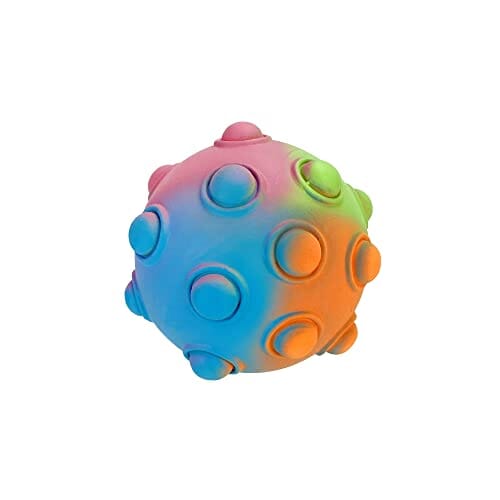Multipet Look Who's Poppin' Squeak and Fetch Ball Latex Dog Toy - 3.5