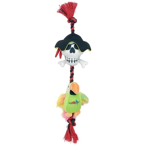 Multipet Margaritaville Pirate and Parrot with Rope Tug and Plush Dog Toy - 18 Inch Default Title