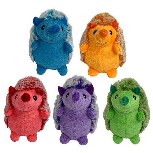 Multipet Minipet Hedgehog Squeak and Plush Dog Toy - Assorted - 4" Inches