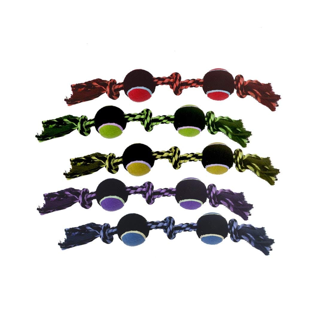 Multipet Nuts for Knots Triple-Knotted with 2 Tennis Balls and Rope Dog Toy - 20