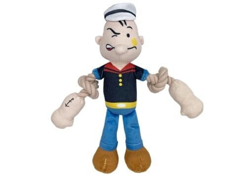 Multipet Popeye The Sailor with Rope Arms Squeak and Plush Dog Toy - 12 Inch Default Title