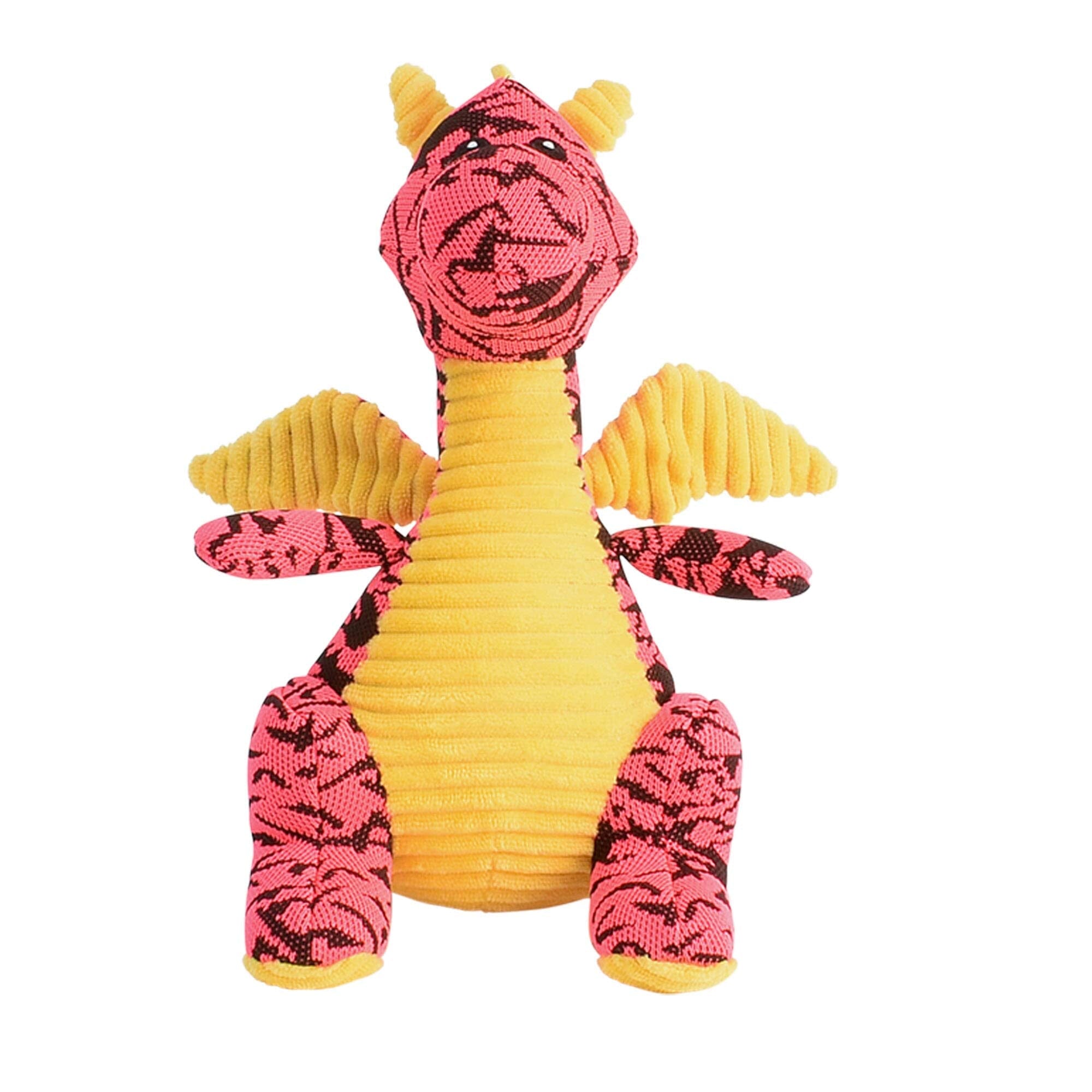 Multipet Retro Dragons Squeak and Plush Dog Toy - Assorted - 10" Inches  