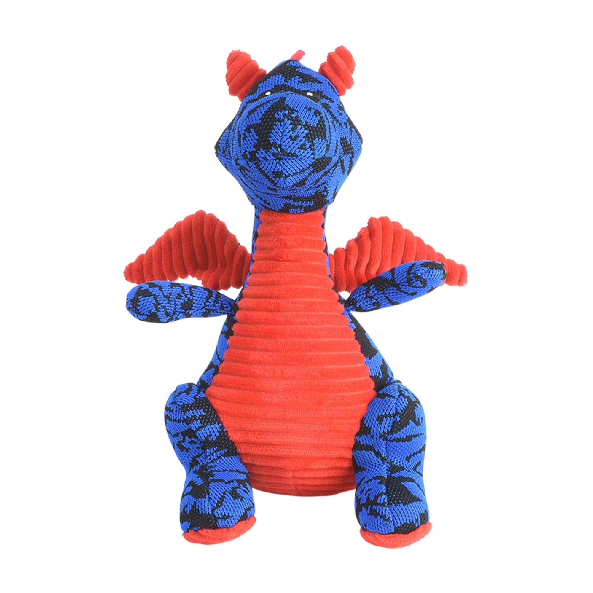 Multipet Retro Dragons Squeak and Plush Dog Toy - Assorted - 10