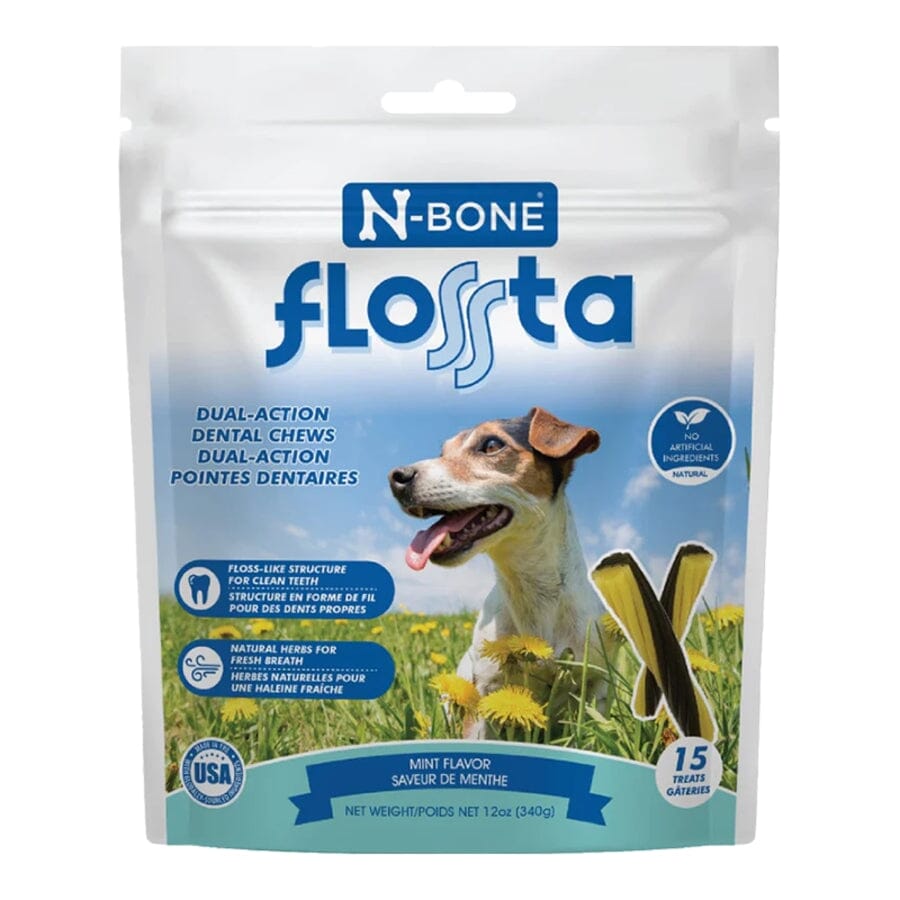 N-Bone Flossta Dual-Action Mint Flavored Dental Dog Treats