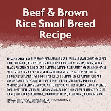 Natural Balance Limited Ingredient Diet Beef and Brown Rice Small-Breed Adult Dry Dog Food - 12 Lbs