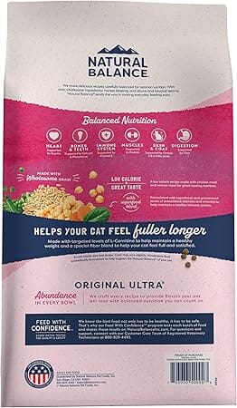 Natural Balance Original Ultra Fat Cats Low-Calorie Chicken and Salmon Dry Cat Food - 6 Lbs