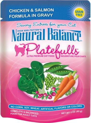 Natural Balance Platefulls Regular Grain Free Chicken and Salmon in Gravy Pouch Wet Cat Food  