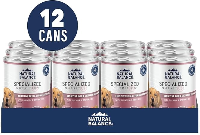 Natural Balance Specialized Nutrition Sensitive Skin and Stomach Salmon and Brown Rice Canned Dog Food - 12.7 Oz - Case of 12