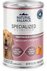Natural Balance Specialized Nutrition Sensitive Skin and Stomach Salmon and Brown Rice Canned Dog Food - 12.7 Oz - Case of 12 Default Title