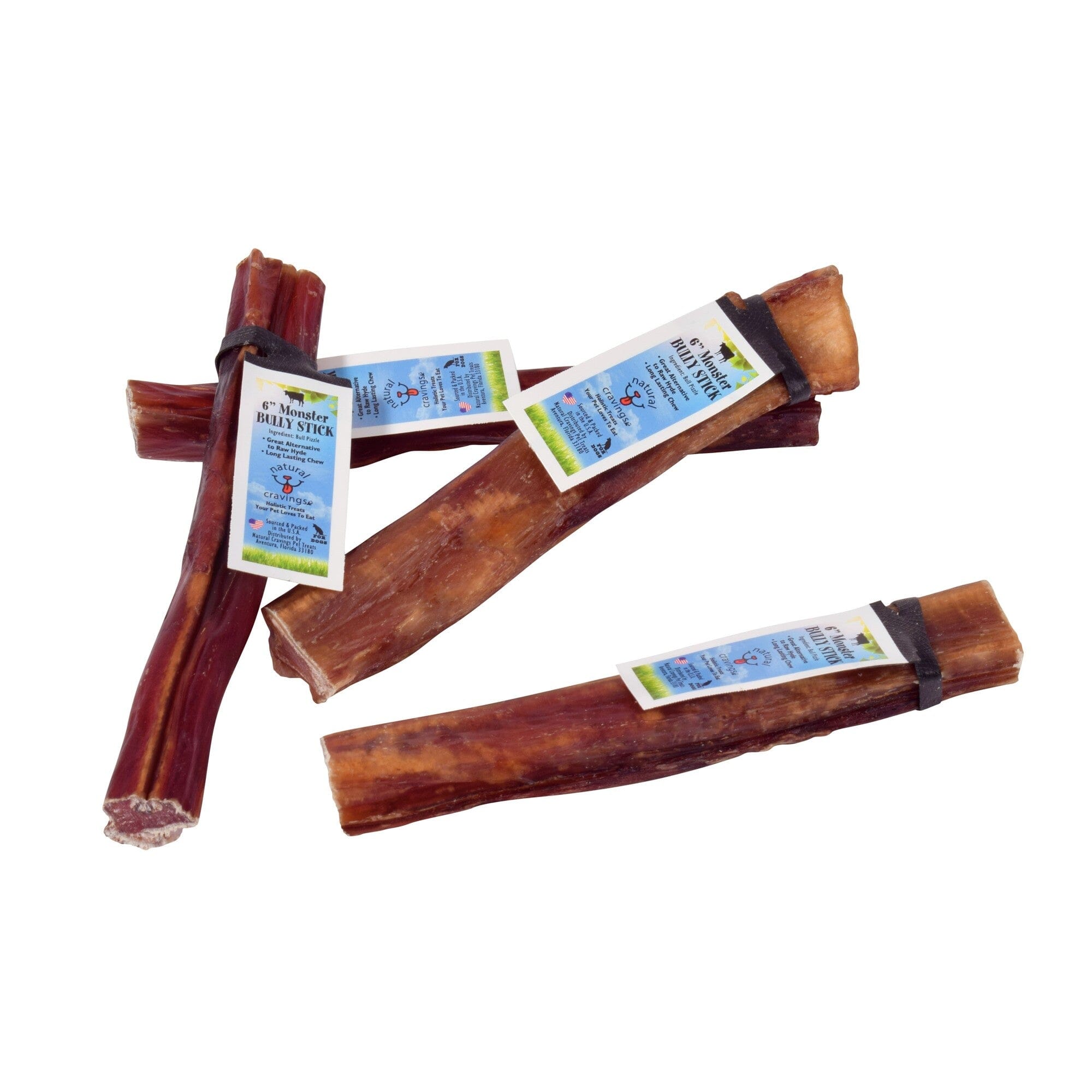 Natural Cravings USA Standard Steer Dog Bully Sticks Display - 6 Inch - 50 Count