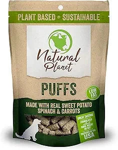 Natural Planet Veggie Puffs Plant-Based Sustainable Soft Chewy and Crunchy Dog Treats - 4 Oz Default Title