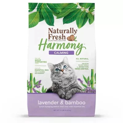 Naturally Fresh Harmony Calming Lavender and Bamboo Scented Walnut Shell Clumping Cat Litter 26 Pounds