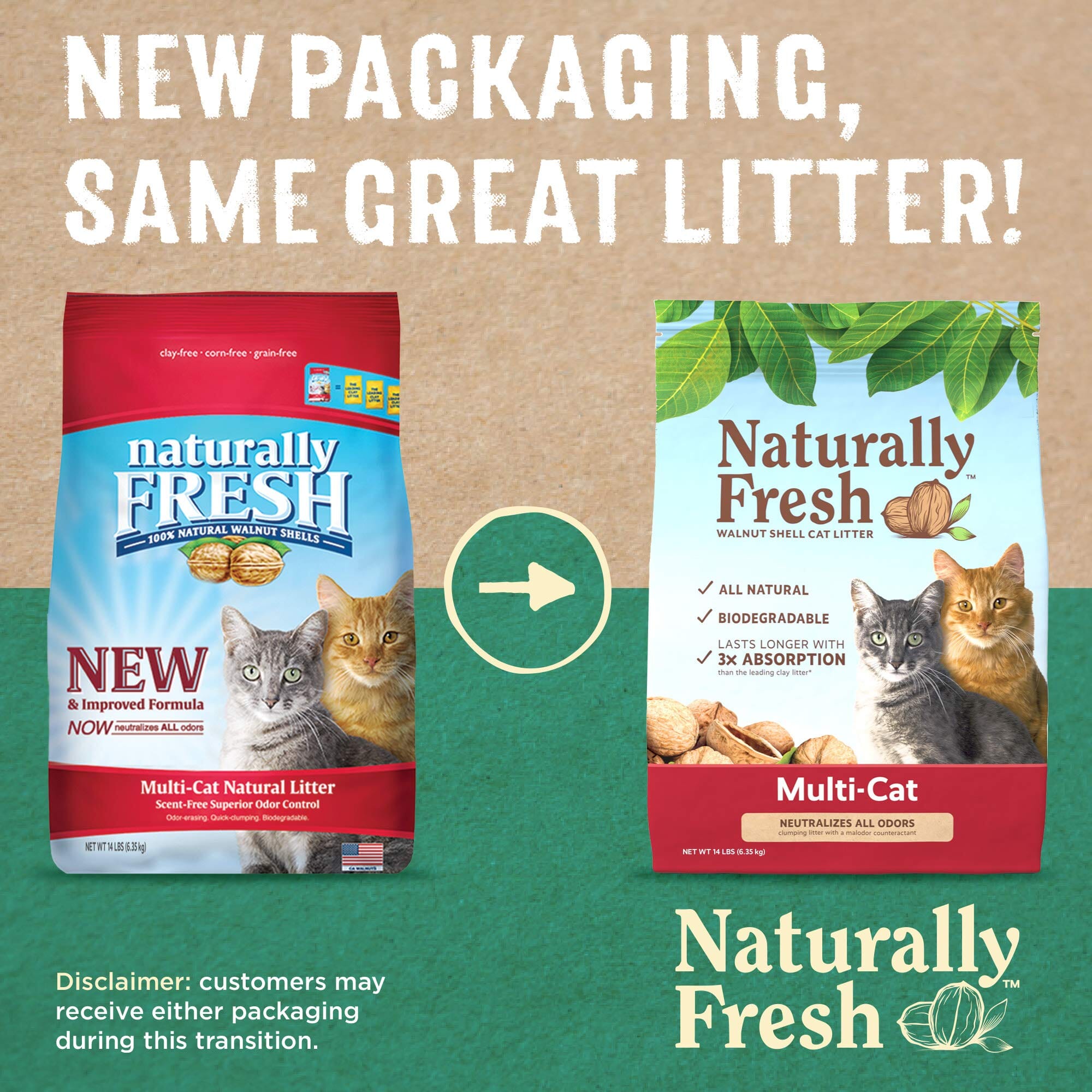 Naturally Fresh® New! Improved Multi-Cat Litter - 14 Lbs  