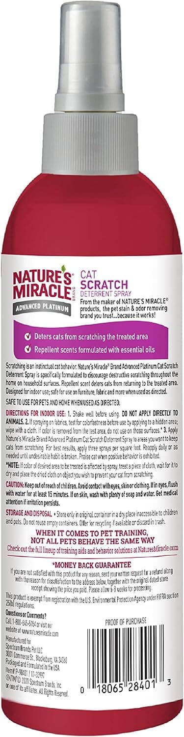 Nature's Miracle Just for Cats Scratching Deterrent Spray - 8 Oz  